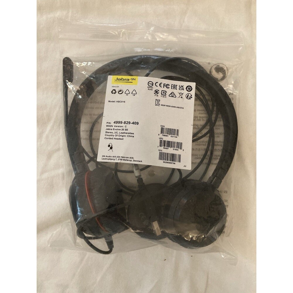 Jabra HSC016 4999-829-409 Evolve 20 SE UC Stereo Corded headset